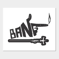 a black and white poster with the word banf on it's left side