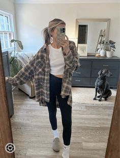 Fall Courderoy Outfit, White Slouch Socks Outfit, Oversized Flannel Dress, Flannel Casual Outfits, Casual October Outfits, Burken Stocks Shoes Outfit Women, Cute Kickback Outfits, Comfy Baseball Game Outfit, Fall Outfit With Birkenstock Clogs