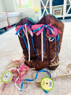 4th of july cowgirl bow boots!! Bow Boots, Bow Ties, Western Boots, Concert Outfit, Game Day