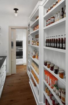 the pantry is stocked with all kinds of condiments