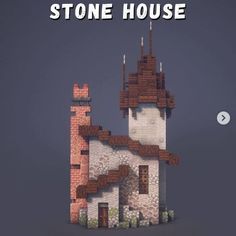 an image of a stone house made out of bricks with the words stone house above it