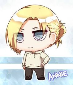 an anime character with blonde hair and blue eyes standing in front of a white background