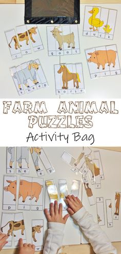 farm animal puzzles activity bag for toddlers to practice counting and matching the number of animals