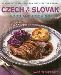 the cover of czech and slowak food and cooking, with an image of meat on a plate