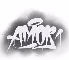 an image of graffiti written in white on a black and white background with the word aor