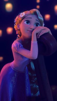 an image of rappuzze from frozen world with hearts around her and the words rappuzzel on it