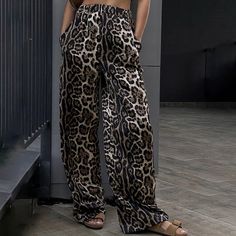 44510924210398|44510924243166|44510924275934 Ladies Leopard Pants Suit, Black Lepoard Leggings Dressy, Jeans Female, Leopard Jeans, Leopard Pants, Printed Wide Leg Pants, Jeans Y2k, Autumn Fashion Casual, Streetwear Women