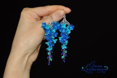 Blue turquoise earrings Blue long earrings by jewelryLomunovaAnna Packing Jewelry, Turquoise Flowers, Blue Jewelry, Earrings Blue, Floral Earrings, Turquoise Earrings, Perfect Gift For Her, Blue Turquoise, Chandelier Earrings