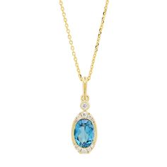 This oval London blue topaz necklace is set in 14kt yellow gold with diamonds. Carry the allure of topaz with you wherever you go when you wear this dazzling necklace. London Blue Topaz Necklace, Blue Topaz Necklace, Topaz Necklace, Brand Sale, London Blue Topaz, London Blue, Watch Brands, Blue Topaz, Womens Watches