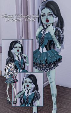 What do you wear for Halloween? Frankie Stein Dress To Impress, Dti Theme Monster High, Marionettes And Puppeteers Dti Theme, Dti Monster High School Outfits, Main Character Dti, Ghoulia Monster High, Monster High Dress To Impress, Frankie Monster High, Frankie Stein Monster High