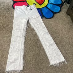 Brand New White Rockstar Original Stacked Jeans Negotiable, Throw Prices, No Stains Can’t Wear Anymore White Punk Bottoms For Spring, Edgy Fitted White Jeans, Edgy White Fitted Jeans, Trendy White Festival Bottoms, Stacked Jeans, Jeans White, Jeans Color, Colored Jeans, White Jeans