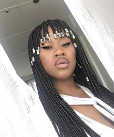 Braided Bangs Hairstyles, Trendy We Fryzurach, Fringe Braid, Tan Skin Blonde Hair, New Natural Hairstyles, Cute Box Braids, Medium Box Braids