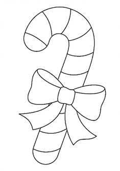 a candy cane with a bow on it's end coloring pages for kids and adults