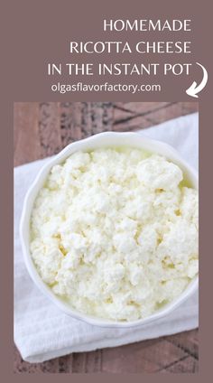 It's so easy to make homemade ricotta cheese with just 2 ingredients, milk and lemon juice. You can use the stove or the Instant Pot and get creamy, tender ricotta cheese with just a few simple steps.