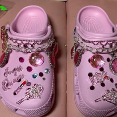 Croc Jibbitz Ideas, Jibbitz Ideas, Designer Crocs, Croc Jibbitz, Shoes Sneakers Jordans, Bling Shoes