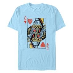 The Lost Gods Queen of Hearts Men's Graphic T-Shirt always has a winning hand! A distressed print of the Queen of Hearts turns this awesome men's white tee into a wearable playing card that is perfect for Poker night or a game night with friends! Dress to win with this vintage Las Vegas-inspired Queen of Hearts design that will have you winning hearts and looking like royalty all day long! Blue Graphic Tee With Heart Graphic, Gods Heart, White Tee Men, Queen Card, Hearts Playing Cards, The Queen Of Hearts, God's Heart, Poker Night, Hearts Design