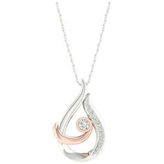 Celebrate the special bond between you and your mom, with this meaningful mom and child necklace. Crafted in sterling silver with a rose gold plated two-tone, this pendant features a diamond accent drop shape frame, enclosing a sleek curved metal ribbon holding a solitaire round diamond in bezel setting - a symbolic design depicting a baby in mother's arms. Radiant with 1/10 ct t.w. round diamonds and a buffed lustre, this pendant suspends along an 18.0-inch rope chain and secures with a spring- Child Necklace, Rose Gold Heart Necklace, Mom And Child, Sterling Silver Bar Necklace, Beautiful Pendant Necklace, Diamond Tennis Necklace, Silver Bar Necklace, Heart Necklace Diamond, Kids Necklace