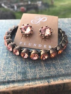 #plunderdesign #jewelry #spring #bracelet #earrings Bracelet And Earring Set, Jewelry Display Cards, Spring Bracelet, Jewelry Staples, Simple Diamonds, Jewelry Essentials