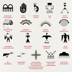 an image of some type of symbols that are in different shapes and sizes, all on white paper