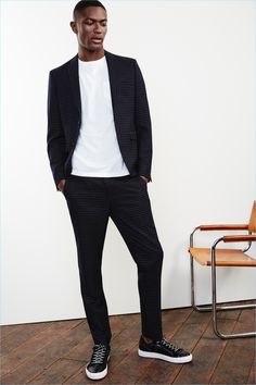 Black Shoes Outfit Men, Hamid Onifade, Black Sneakers Outfit, Casual Suits Men, Abc Blocks, Blazer Outfits Men, Black Suit Men