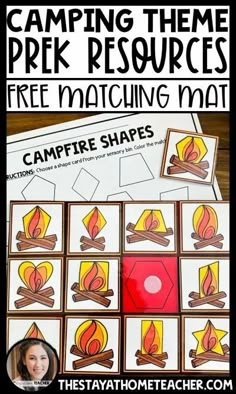 camping theme printable worksheet for preschool and homeschool students to practice their math skills