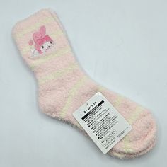 Sanrio My Melody Fuzzy Cozy Socks New With Tag Color Pink And White Stripes With Mm My Melody Embroidered On The Top Of The Socks Imported From Japan My Melody Embroidered On The Top Part Of The Sock Relaxing New To Poshmark? Use Offer Code Ken_ken1 When You Sign Up For $10 Off Your First Purchase. Smoke Free Home Kuromi Clothes, Yellow Socks, Sanrio My Melody, Blue Socks, Cozy Socks, Fishnet Tights, Thigh High Socks, Pink And White Stripes, Christmas Socks