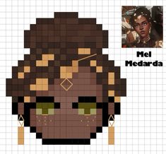 the face of mel medara from star wars is made out of legos and paper