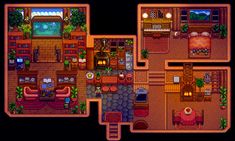 an overhead view of a living room and kitchen area in the legend of zelda