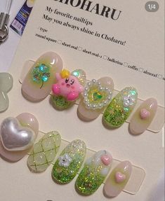 Kirby Nails, Asian Nail Art, Japanese Nail, Japanese Nail Art