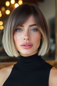 Unique Haircuts, Butterfly Bangs, Classic Bob Hairstyle, Short Blonde Bobs, Bob Hair Color, Short Haircuts For Black Women, Haircuts For Black Women, Bob Haircut With Bangs