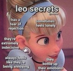 an image of a cartoon character with the words leo secrets on it's forehead