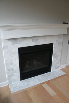 a fireplace with the words canna marble fireplace on it and an image of a mantel