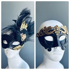 This Greek Roman themed Jewelled And feathered couple's Masquerade Mask pairings complement any formal attire you choose for your masquerade Ball event! I N C L U D E D This listing is for a pair of Masks (one men's and one Women's Mask).   Masks come with matching double sided satin ribbons attached. S H I P P I N G  -   Processed same day or within 24 hours.  1-2 day guaranteed delivery services offered, add items to cart and click on shipping tab for rates.  Pls leave a check out note with yo Ball Event, Elegant Face Mask, Couples Masquerade Masks, Roman Man, Thank You Wishes, Female Mask, Prom Dance, Carnival Festival, Masquerade Masks