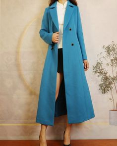 * A long woolen coat, A-line shape, warm and comfortable. * Fully lined with two side pockets, closure with buttons. * Coat dress shape,make you look more taller and slimmer. * Material: out shell - 60% wool, 40% polyester; lining - 100% polyester * Care: dry cleanable * Shop sizing chart FYI ( made according to US sizing. actual body figures, not laying flat clothes measurements) Size XS (US 2, UK 6, German 32, French 34, ) Bust: fits bust around 33.5 inches/85cm Waist: fits waist around 26 inc Long Sweater Coat For Formal Occasions, Long Wool Coat For Spring, Long Pea Coat For Workwear, Long Pea Coat With Button Closure, Fitted Long Wool Coat In Solid Color, Long Wool Coat For Office, Fitted Long Wool Sweater Coat, Long Solid Wool Coat With Button Closure, Long Pea Coat For Office