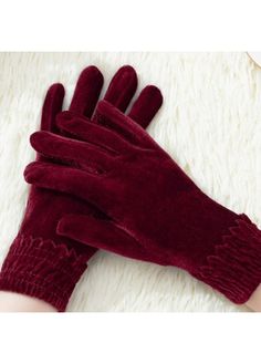 Color:Wine Red;Package Contents:1 Pair X Gloves; Finger Gloves, Wine Red, Gloves, On Sale, Wine, Outfit Accessories, Red, Color