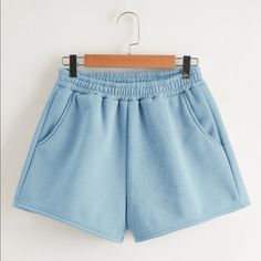 Light Sky Blue Athletic Comfy Lounge Shorts. Pocketed And Brand New, Never Worn. They Are Super Cute And Great Quality, But Unfortunately I Should’ve Ordered A Size Up. Zero Flaws Sweatpant Shorts, Grey Sweat Shorts, Shein Shorts, Shorts Comfy, Blue Lounge, City Shorts, Light Blue Shorts, Women Shorts, Spandex Shorts