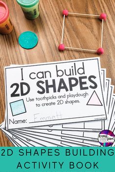 i can build 2 d shapes and playdoun activity book for kids to use