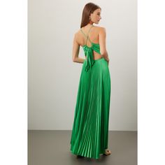 Green satin (100% Polyester). A-line. Sleeveless. Sweetheart. Back zipper closure. 53.5" from shoulder to hemline. Imported. Aries Dress, Rent The Runway, Closet Designs, Green Satin, Satin Fabric, A Line, Satin, Formal Dresses, Zipper