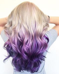 24 Purple Highlights Trending in 2021 to Show Your Colorist Lilac Tips Hair, Blonde Purple Hair Color Ideas, Blond Hair With Purple Tips, Platinum Blonde With Purple Highlights, Blonde Hair With Purple Ends, Fun Fall Hair Colors For Blondes, Blonde Hair With Purple Tips, Purple Hair Tips, Purple Highlights Blonde Hair