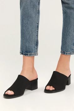 Cute Mules, Slides, Mule Heels, and Slide Loafers|Lulus Heels Kitten, Heels Short, White Slides Sandals, Striped Espadrilles, Black Suede Loafers, Designer Clothing Brands, Short Heels, Suede Block Heels, Kitten Heel Pumps