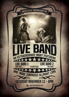 an event poster for the band live band