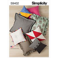 the cover of simply magazine shows pillows and cushions in different colors, shapes and sizes