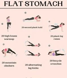 an exercise poster showing how to do the flat stomach