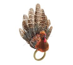 Gobble Napkin Ring in Multi, Set of 4 Turkey Napkin Rings, Turkey Napkins, Organic Accessories, Beaded Napkin Rings, Metal Napkin Rings