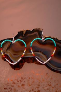 native american beaded crafts | Native American Heart Beaded Earrings | Beaded Native American ... Beaded Jewelry Native American, Beading Earrings Native, Beading Native, Beaded Native Earrings, Craft Earrings Ideas, Native Earrings Beaded, Heart Beaded Earrings, Beaded Heart Earrings, Native Earrings