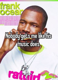 a man with a mustache on the cover of frank ocean's nobody gets me like his music does