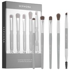 What it is: A set of five soft, vegan eye brushes, providing you with all the essential brushes to complete your go-to eye look. Brush Formulation: All Formulas Brush Coverage: Buildable Brush Handle Length: - Shadow Brush: 5.4 inches- Small Shadow Brush: 5.5 inches- Crease Brush: 5.7 inches- Smudge Brush: 5.2 inches- Brow Brush: 5.8 inchesBristle Type: Synthetic Ingredient Callouts: They are vegan, cruelty-free, and come in recyclable packaging.What Else You Need to Know: This set includes a sm Sephora Brushes, Eye Makeup Brush, Too Faced Natural Eyes, Bronze Palette, Sephora Makeup Brushes, Crease Brush, Eye Brushes Set, Best Eyeshadow, Sephora Beauty