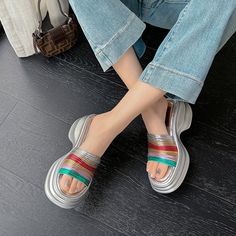 CHIKO Jasone Open Toe Flatforms Slides Sandals feature synthetic upper, leather lining, rubber sole. Heel height is approx. 3" (8 cm) Chiko Shoes, Sandal Slides, Sandals High Heels, T Strap Shoes, Sandals Wedge, Flatform Sandals, Slides Sandals, T Strap, High Heel Sandals