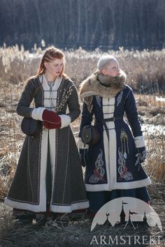 Ceremonial Winter Outerwear With Intricate Embroidery, Ceremonial Embroidered Winter Outerwear, Traditional Winter Costume Outerwear, Traditional Fall Costume Outerwear, Nordic Outfit, Viking Coat, Nordic Clothing, Celtic Clothing, Viking Garb