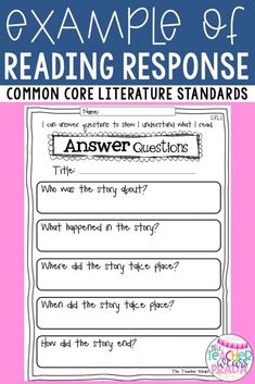 the reading response worksheet for students to help them understand what they are reading